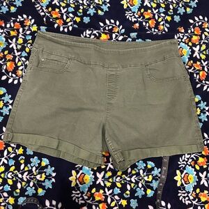 Time and Tru Jean Short- Olive Green